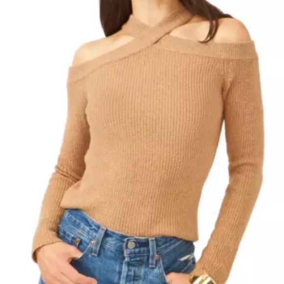 State Cross Neck Cold Shoulder Cotton 